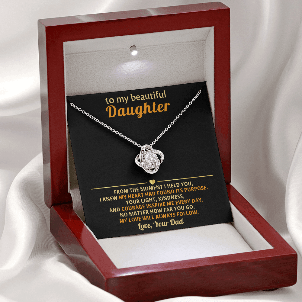 To My Daughter Necklace - Love Knot Gift Set - Eloura