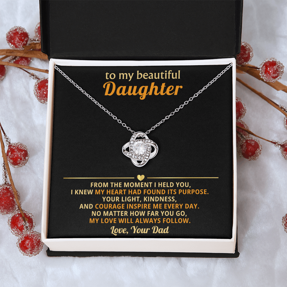 To My Daughter Necklace - Love Knot Gift Set - Eloura