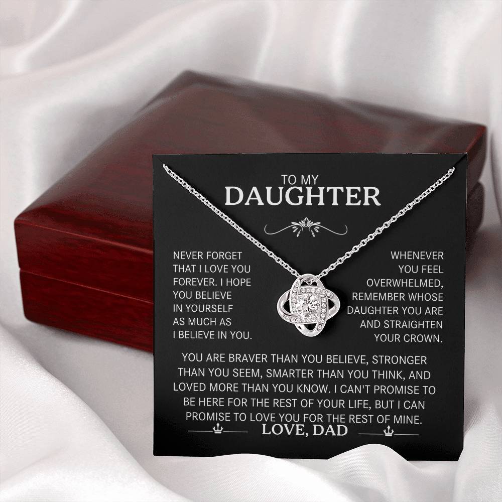 To My Daughter Necklace - Love Knot Gift Set - Eloura