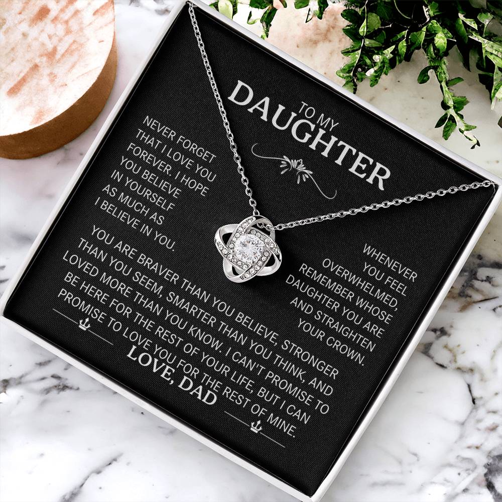 To My Daughter Necklace - Love Knot Gift Set - Eloura
