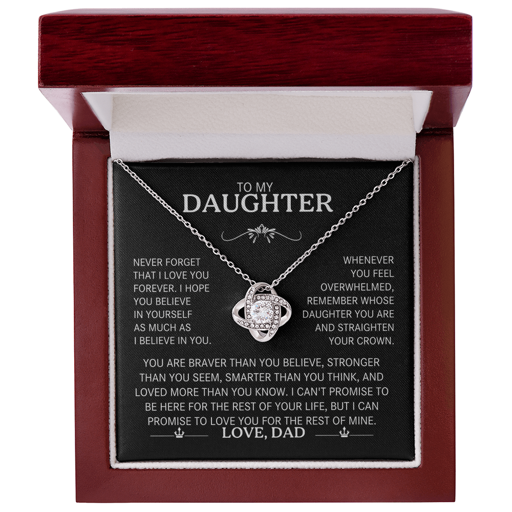To My Daughter Necklace - Love Knot Gift Set - Eloura
