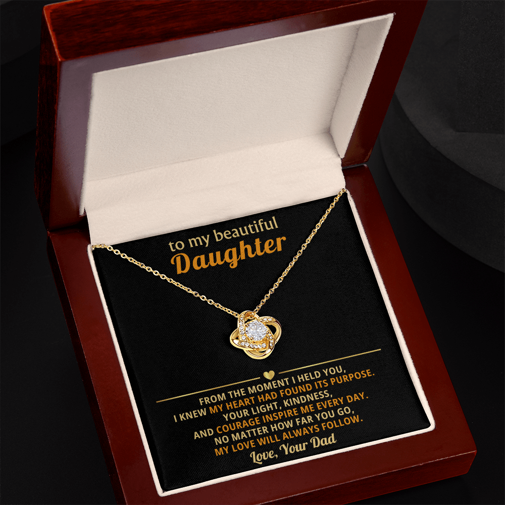 To My Daughter Necklace - Love Knot Gift Set - Eloura