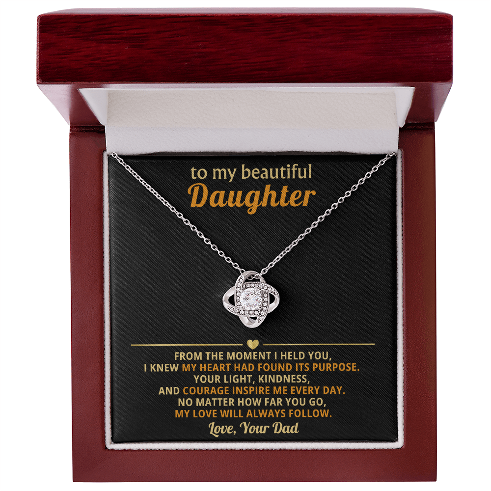 To My Daughter Necklace - Love Knot Gift Set - Eloura