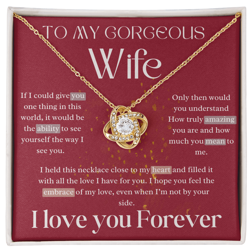 To My Gorgeous Wife - Love Knot Necklace Gift Set - Eloura