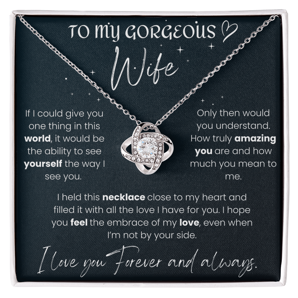 To My Gorgeous Wife - Love Knot Necklace Gift Set - Eloura