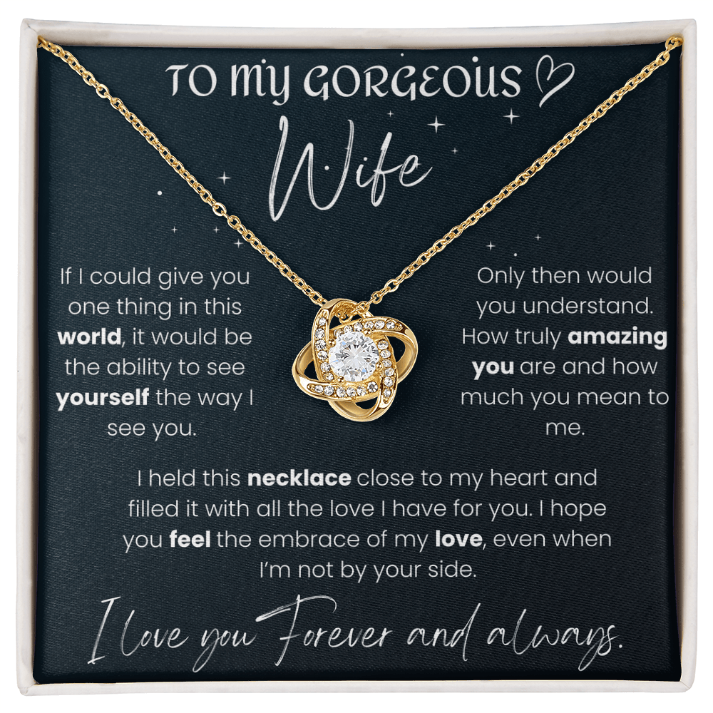 To My Gorgeous Wife - Love Knot Necklace Gift Set - Eloura