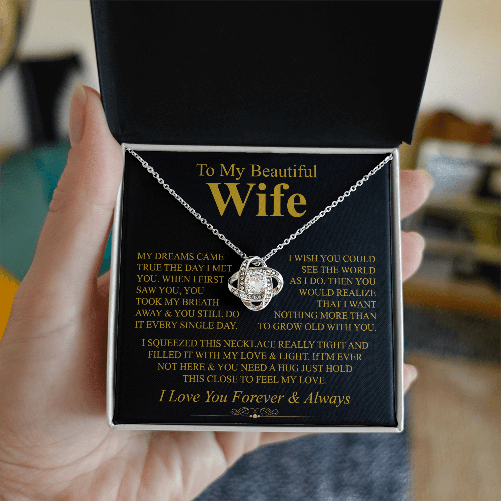 To My Wife – Love Knot Necklace – Grow Old With You - Eloura