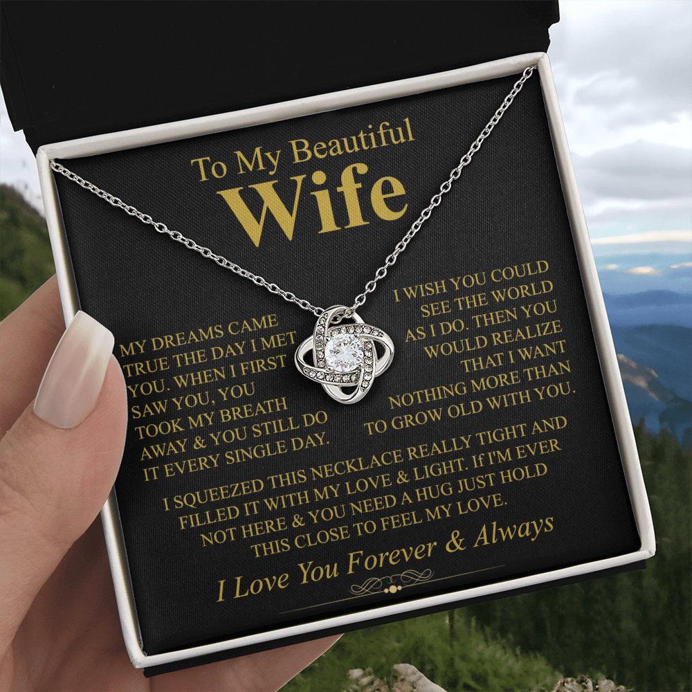 To My Wife – Love Knot Necklace – Grow Old With You - Eloura