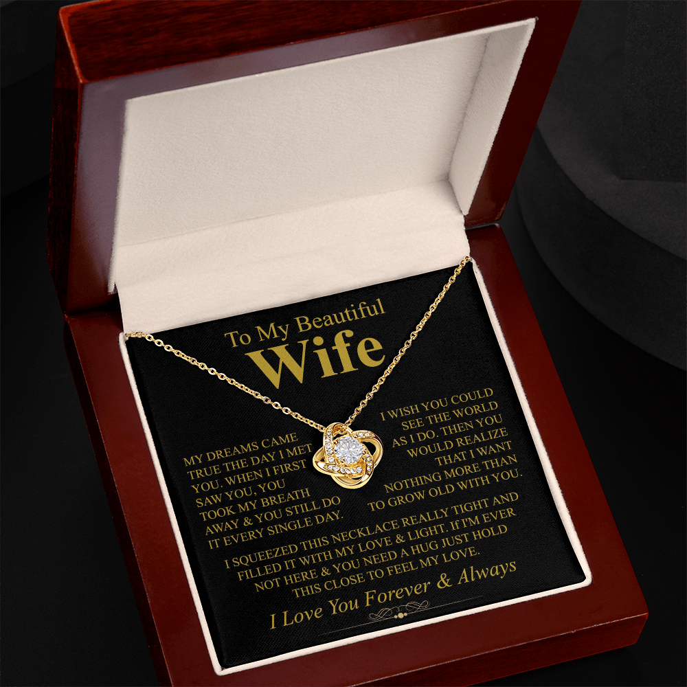 To My Wife – Love Knot Necklace – Grow Old With You - Eloura