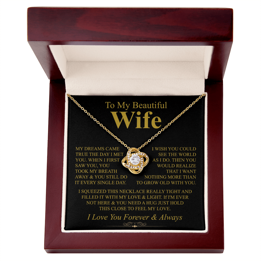 To My Wife – Love Knot Necklace – Grow Old With You - Eloura