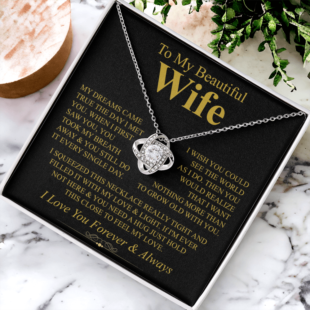 To My Wife – Love Knot Necklace – Grow Old With You - Eloura