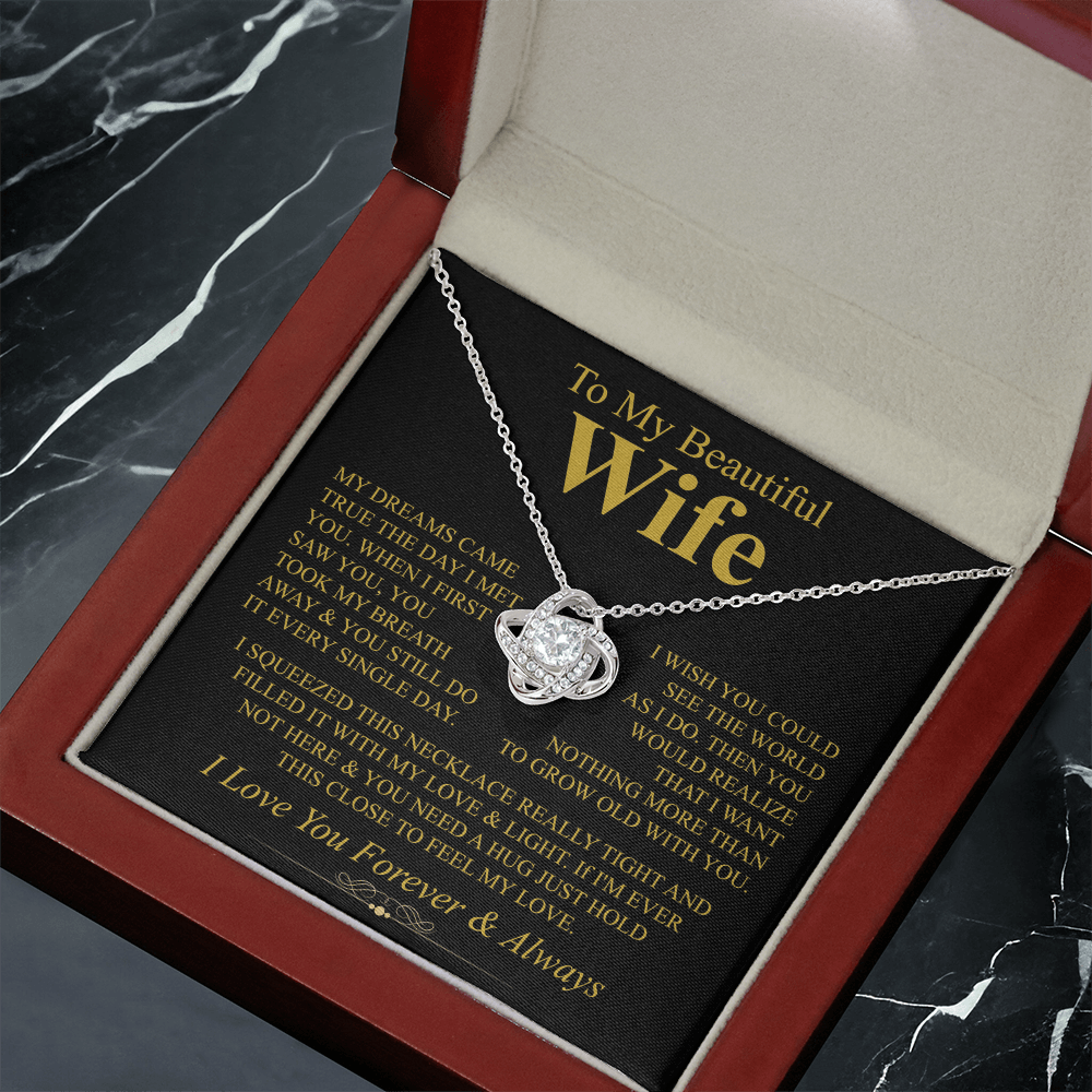 To My Wife – Love Knot Necklace – Grow Old With You - Eloura