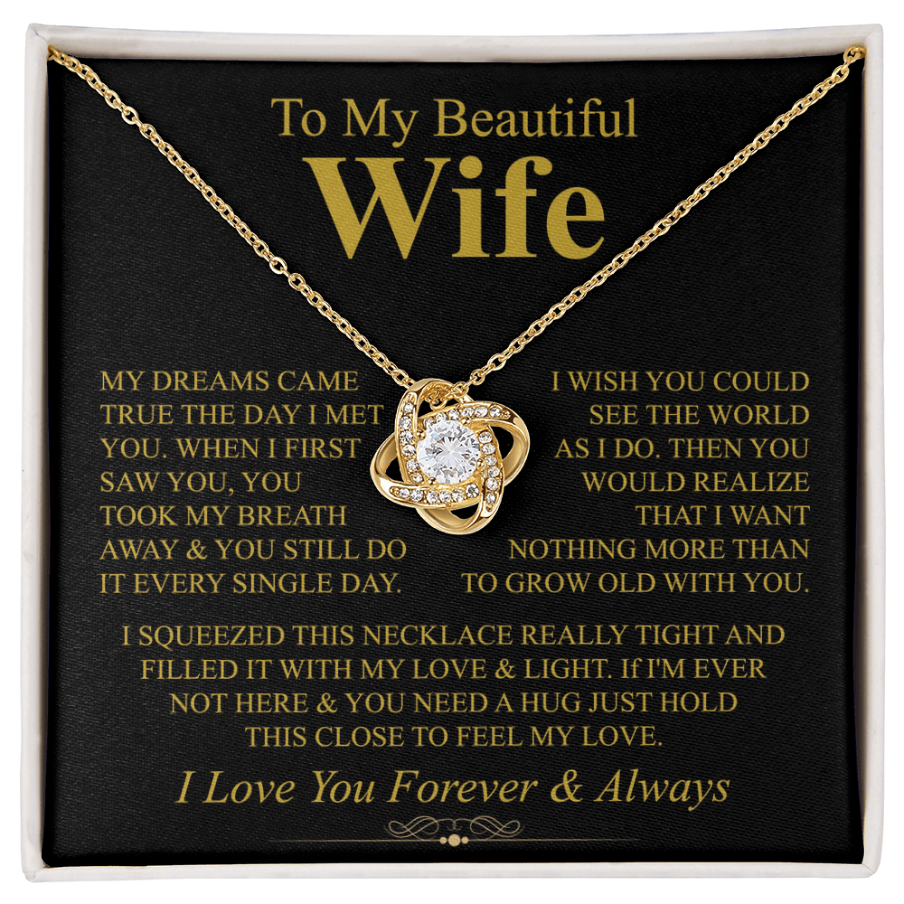 To My Wife – Love Knot Necklace – Grow Old With You - Eloura