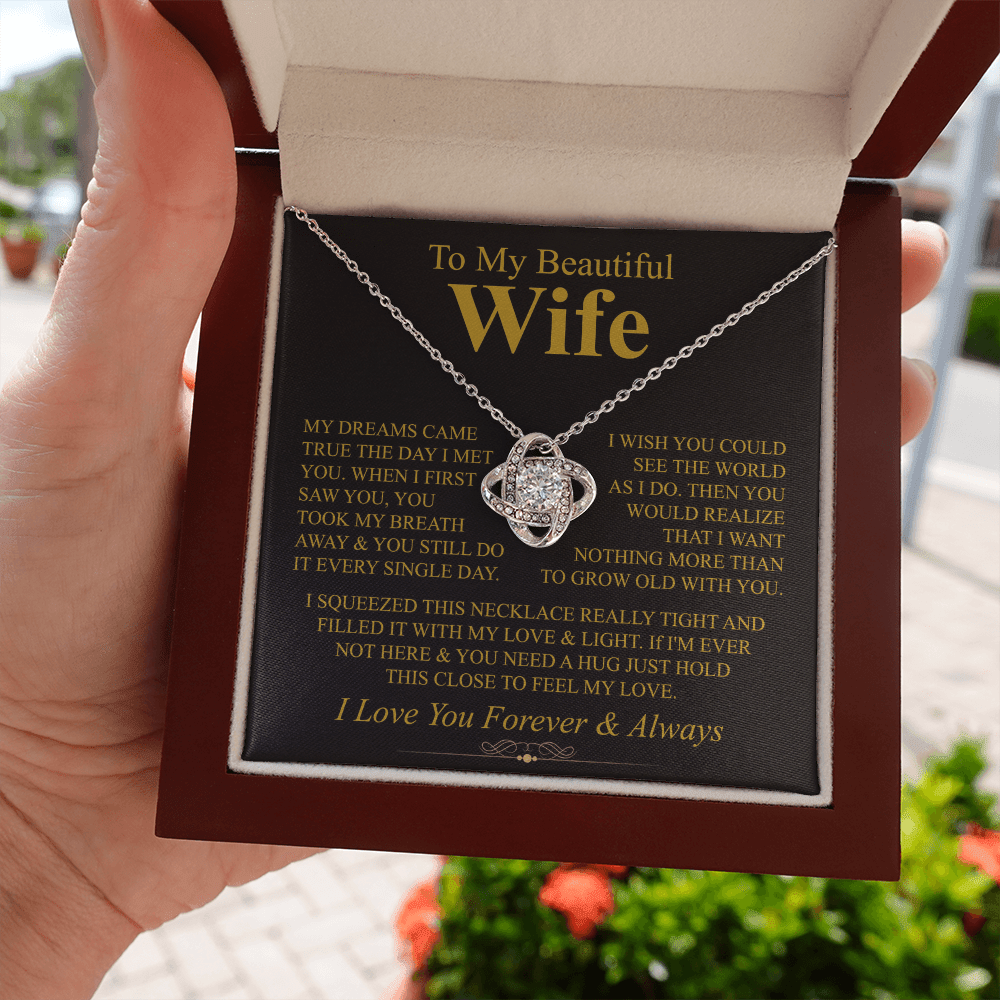 To My Wife – Love Knot Necklace – Grow Old With You - Eloura