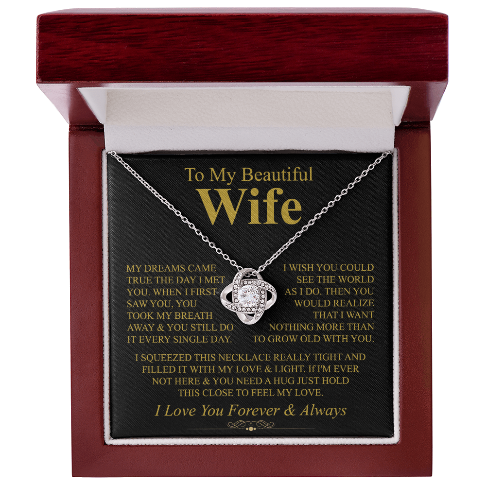 To My Wife – Love Knot Necklace – Grow Old With You - Eloura