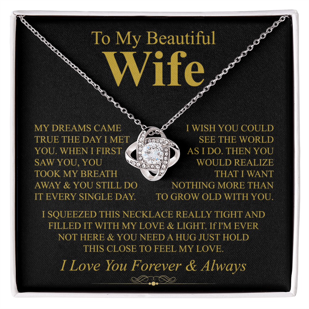 To My Wife – Love Knot Necklace – Grow Old With You - Eloura