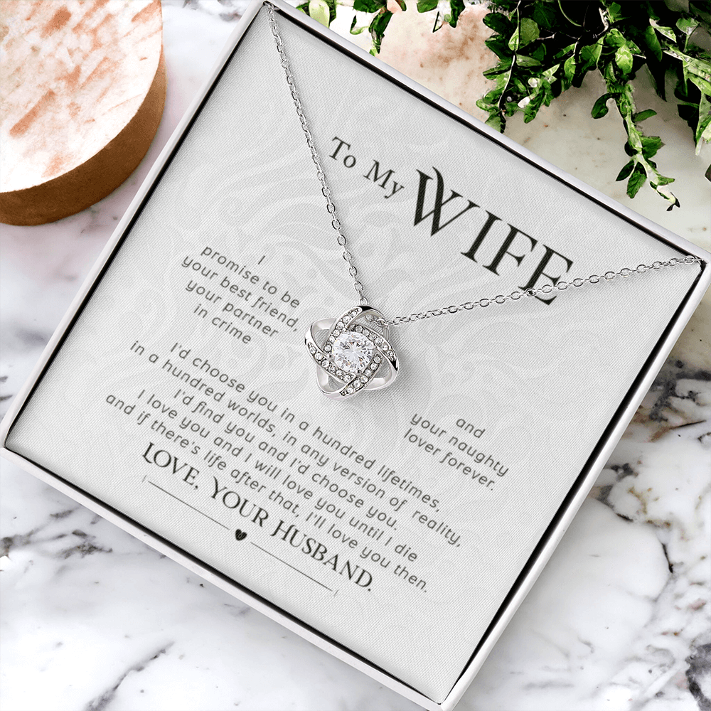 To My Wife Necklace - Love Knot Gift Set - Eloura
