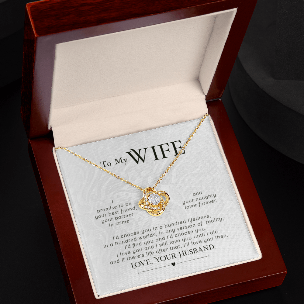 To My Wife Necklace - Love Knot Gift Set - Eloura
