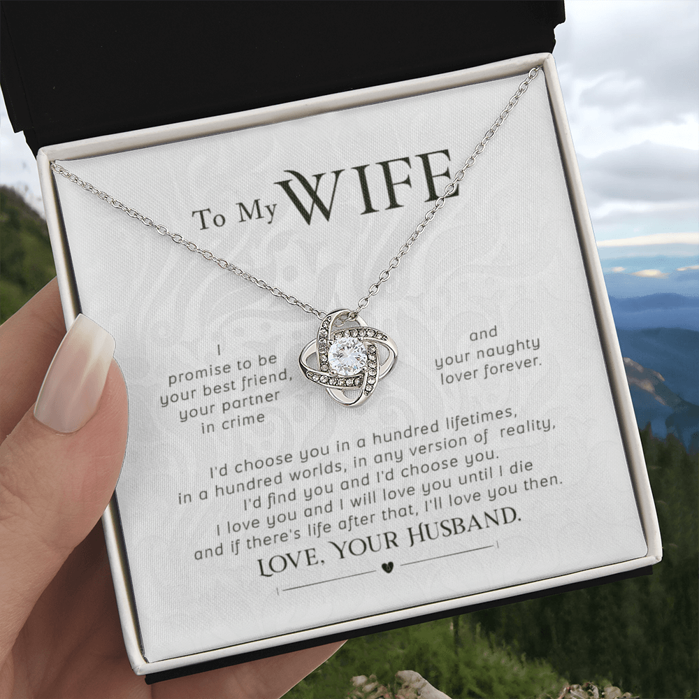 To My Wife Necklace - Love Knot Gift Set - Eloura