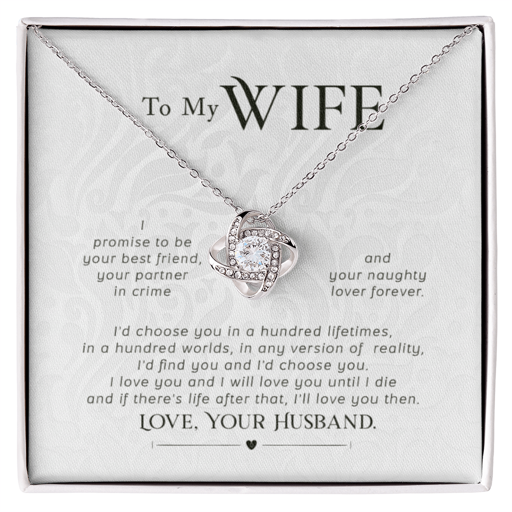 To My Wife Necklace - Love Knot Gift Set - Eloura