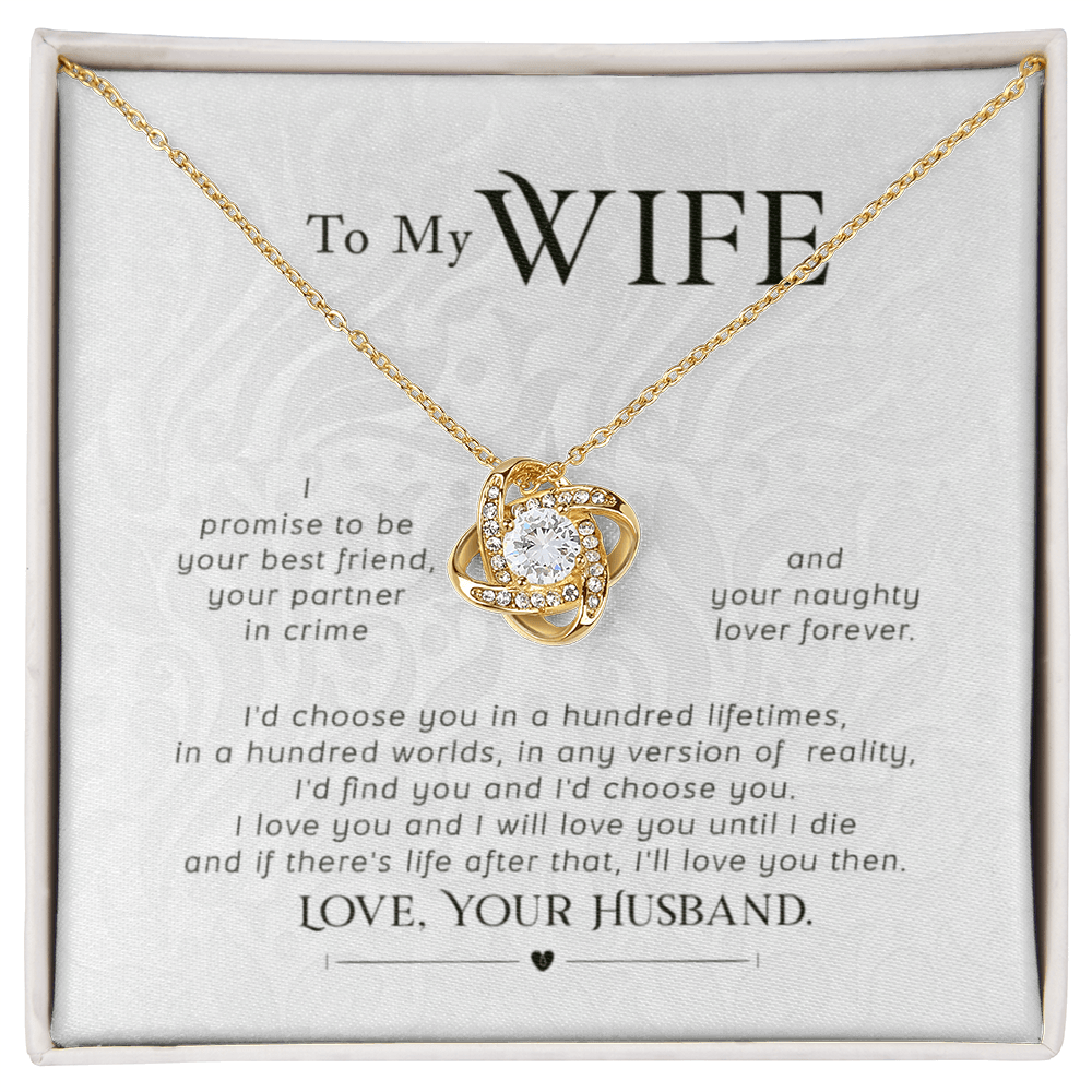 To My Wife Necklace - Love Knot Gift Set - Eloura