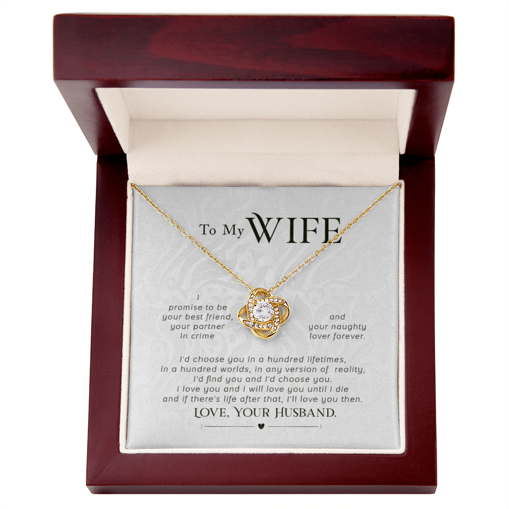 To My Wife Necklace - Love Knot Gift Set - Eloura