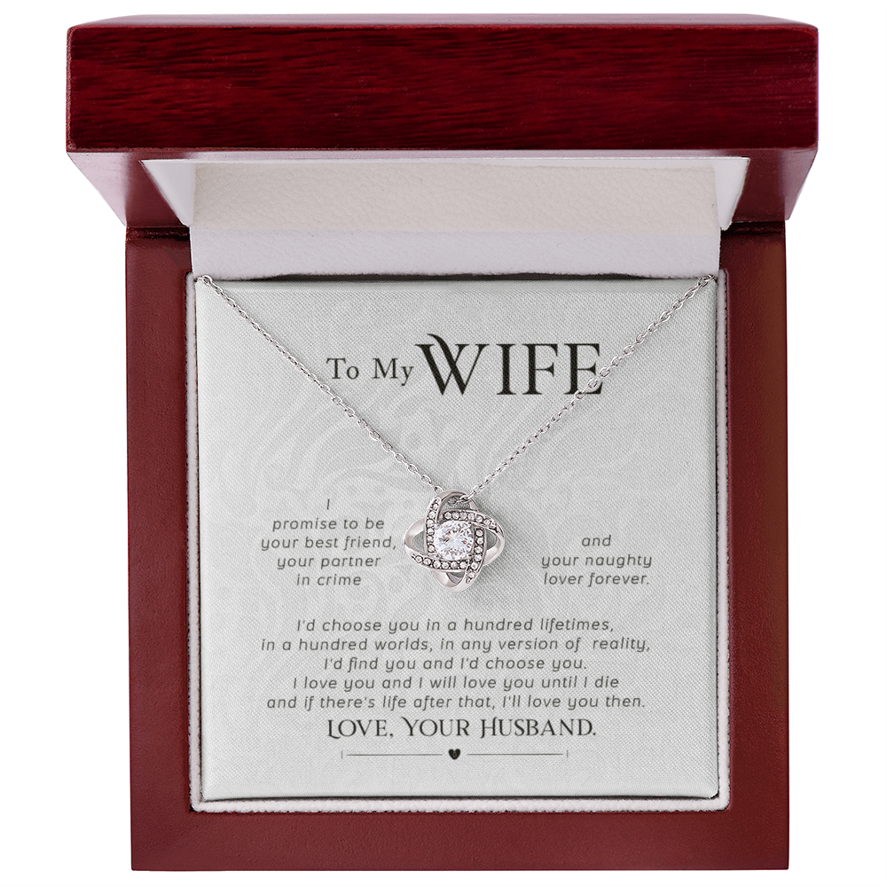 To My Wife Necklace - Love Knot Gift Set - Eloura